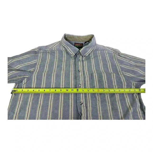 Oakton Limited Men’s Size XL Collared L/S Button Up Shirt In Gray Striped - Picture 12 of 14